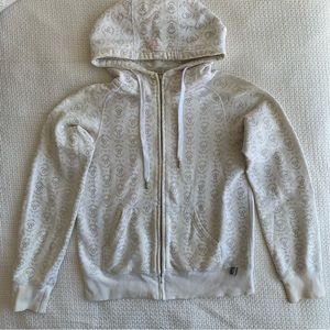 Aritzia TNA - White Logo Zip Hoodie